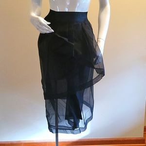 Sheer black midi skirt